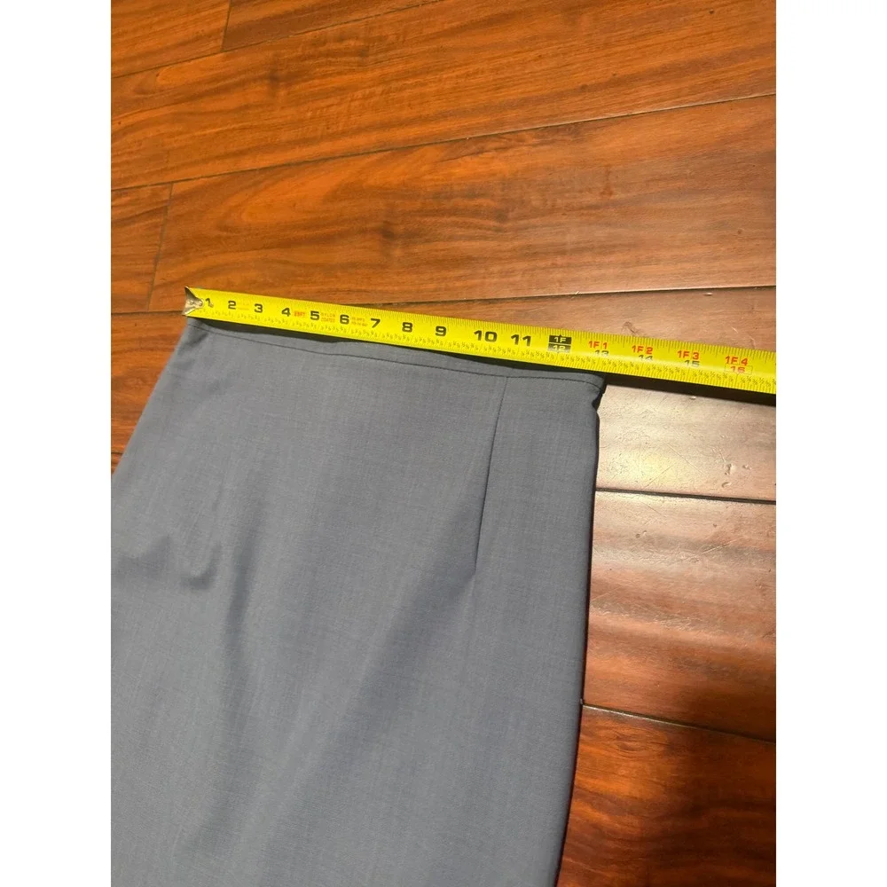 Theory Hemdall B Continuous Blue Grey Wool Blend Pencil Skirt Size 4